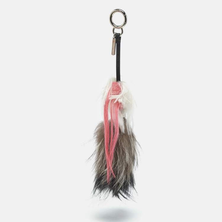 Pre Owned Fendi Multicolor Fur and Leather Karlito Bag Charm