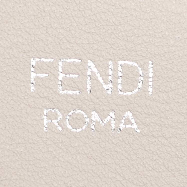 Pre Owned Fendi Cream Leather Studded Strap You Shoulder Bag Strap