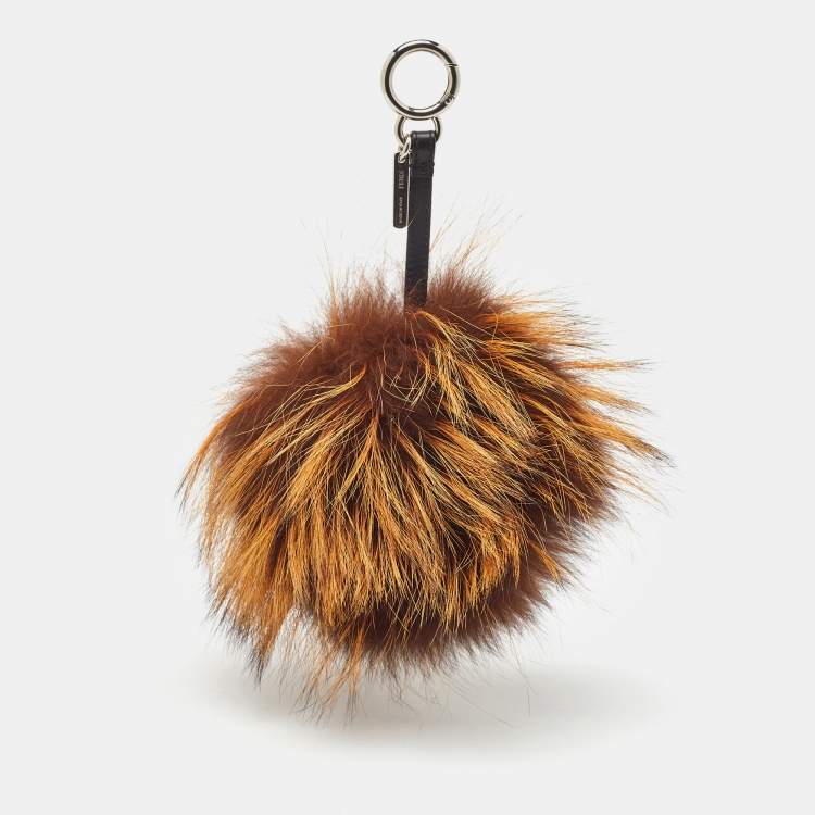 Pre Owned Fendi Multicolor Fox Mink Rabbit Fur Flamingo Kooky Monster Bug Bag Charm