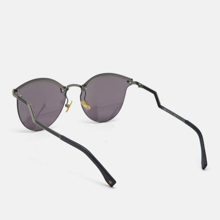 Pre Owned Fendi Black FF0040/S Embellished Cat Eye Sunglasses