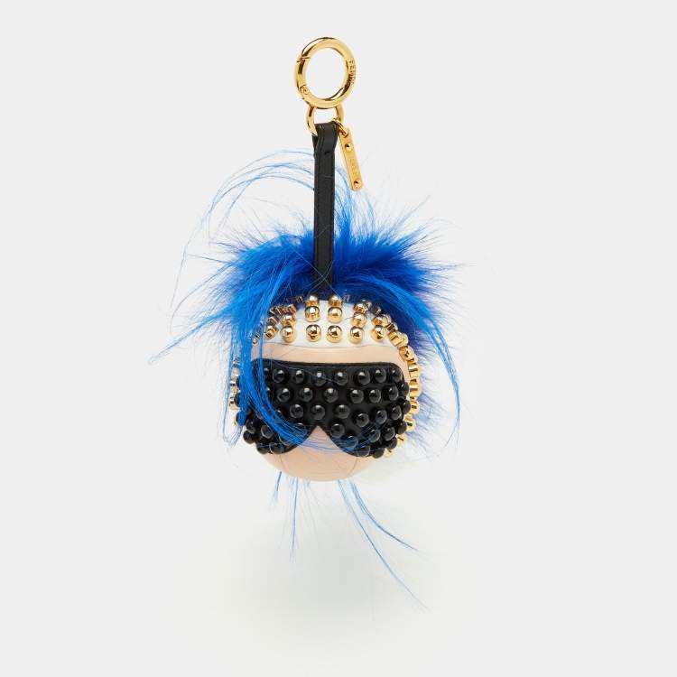 Pre Owned Fendi Tri Color Fur and Leather Karlito Bag Charm
