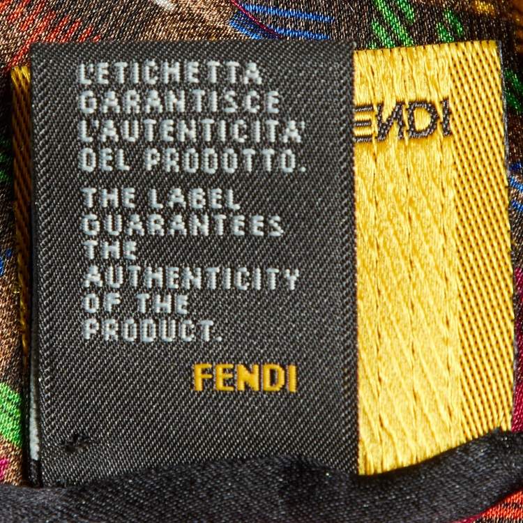 Pre Owned Fendi Multicolor Zuchino Pint Silk Bandeau Scarf