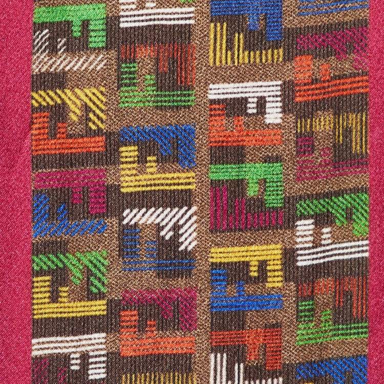 Pre Owned Fendi Multicolor Zuchino Pint Silk Bandeau Scarf