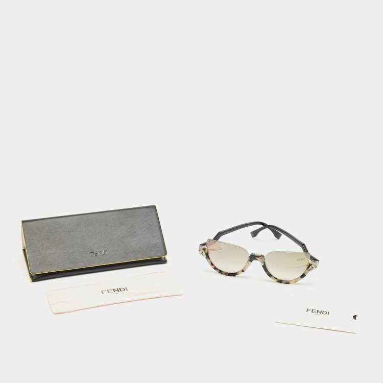 مملوكة مسبقًا Fendi Brown Gradient FF 0138/S Blink Half Rimless Cat Eye Sunglasses