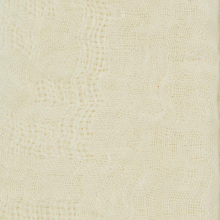 Pre Owned Fendi Cream Cotton & Linen Stole 
