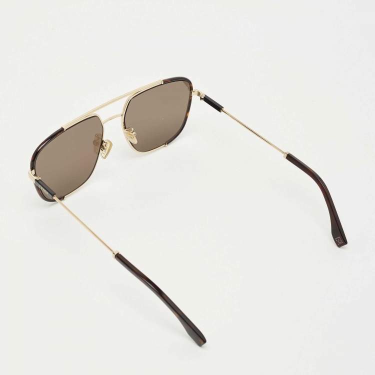 Pre Owned Fendi Brown FF 40059U Square Sunglasses