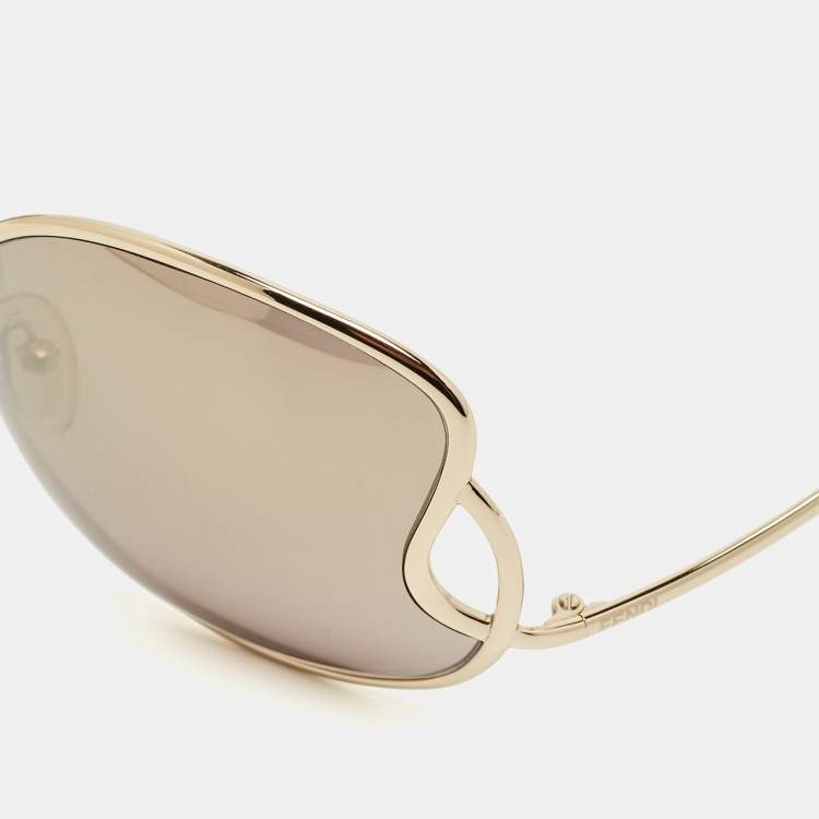 Pre Owned Fendi Brown Gradient FS5178 Butterfly Sunglasses