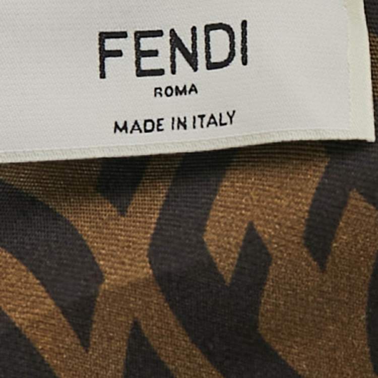 Pre Owned Fendi Yellow FF Vertigo Silk Scarf Bag Strap 