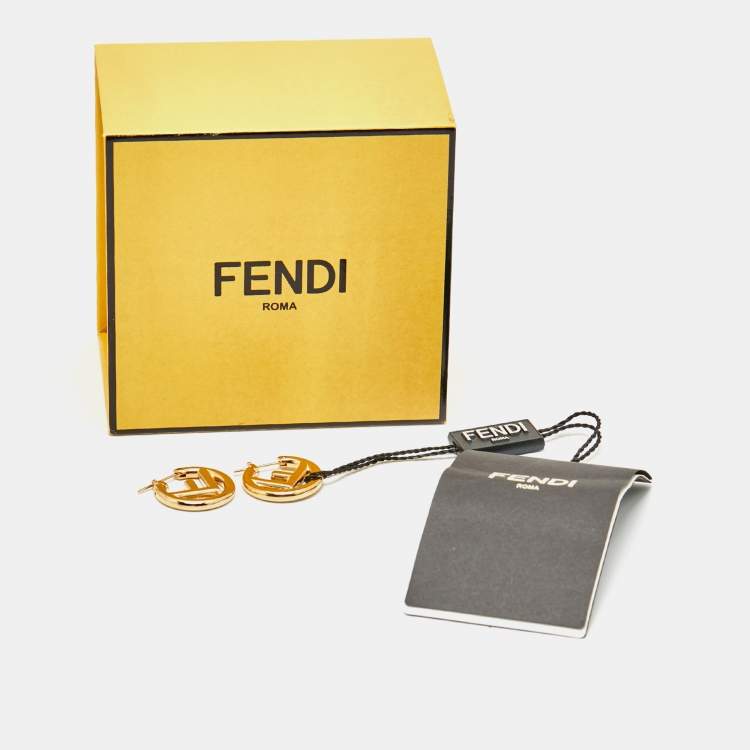 Pre Owned Fendi F is Fendi Gold Tone Earrings