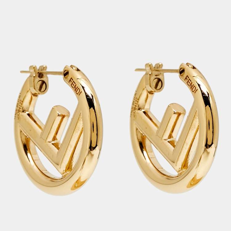 Pre Owned Fendi F is Fendi Gold Tone Earrings