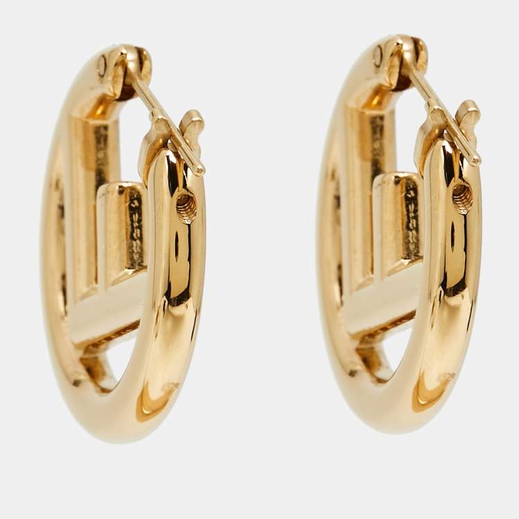 Pre Owned Fendi F is Fendi Gold Tone Earrings