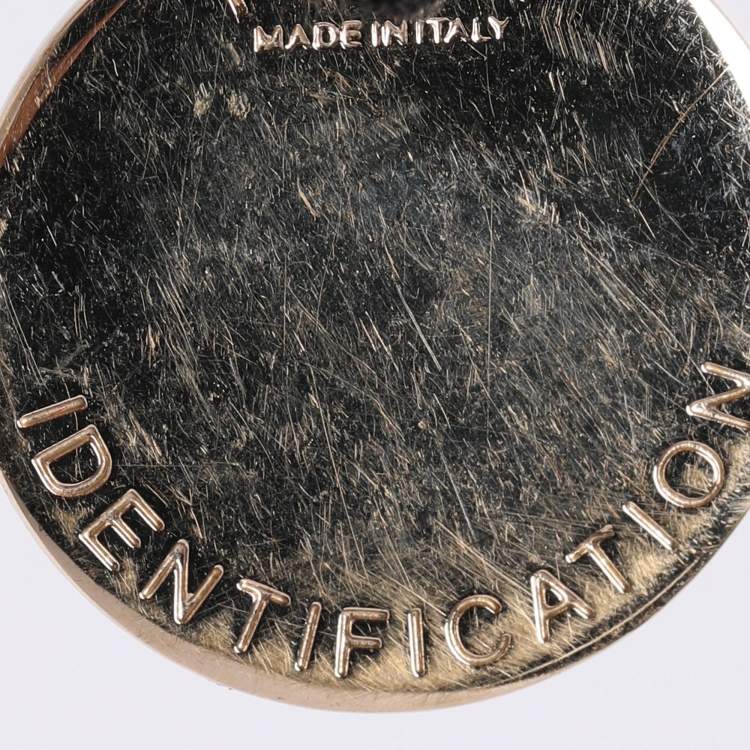 Pre Owned Fendi Gold Tone Hardware B Crystal Identification Pendant