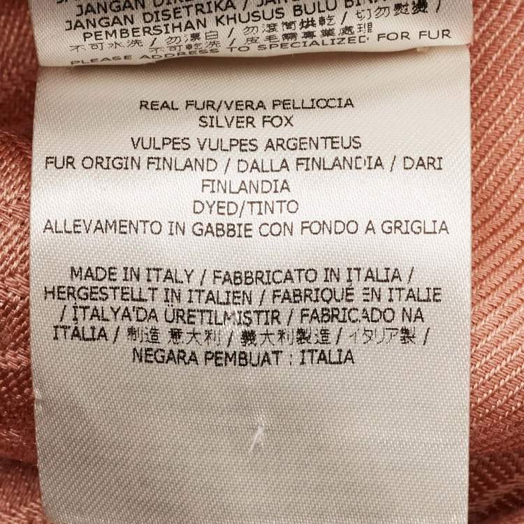 Pre Owned Fendi Pink Zucca Silk and Wool Fur Trimmed Shawl 