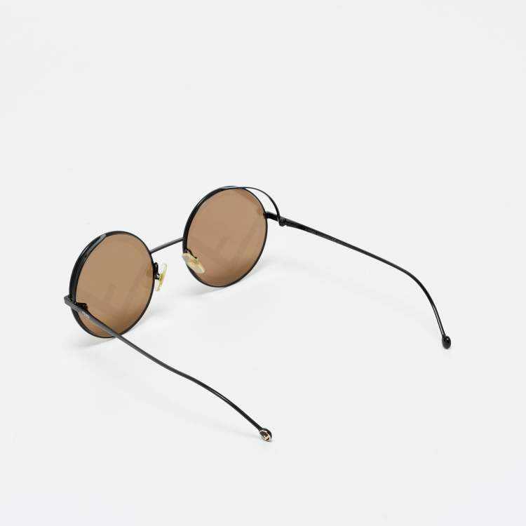 Pre Owned Fendi Brown/Black FF 0343/S Round Sunglasses
