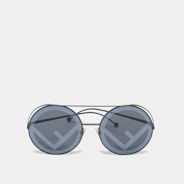 Pre Owned Fendi Black FF0285/S Round Sunglasses
