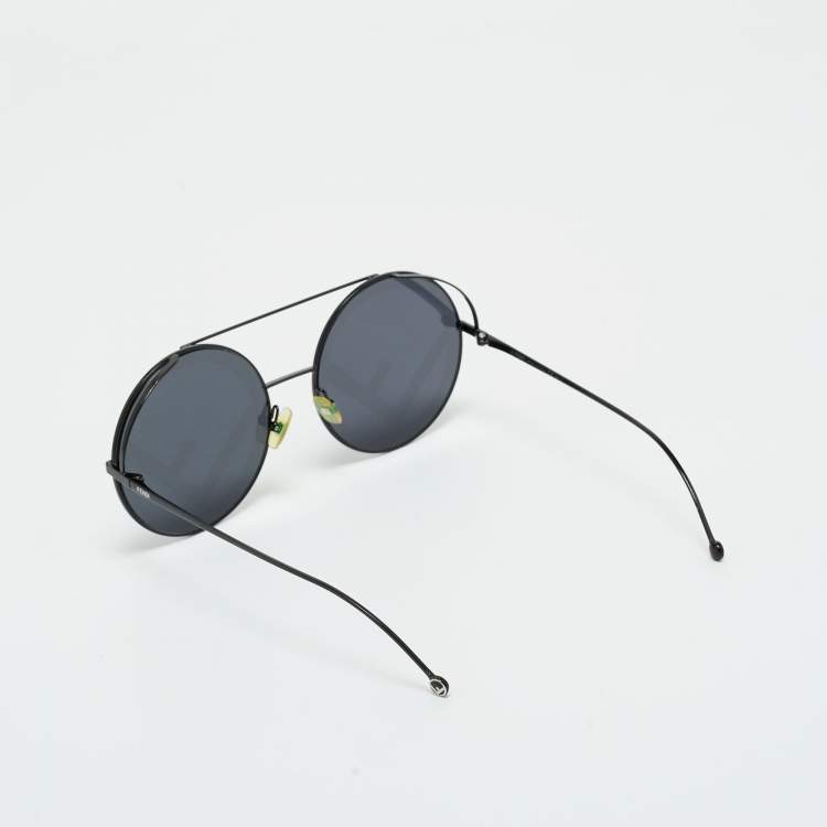 Pre Owned Fendi Black FF0285/S Round Sunglasses