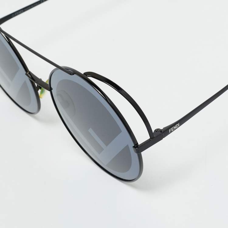 Pre Owned Fendi Black FF0285/S Round Sunglasses