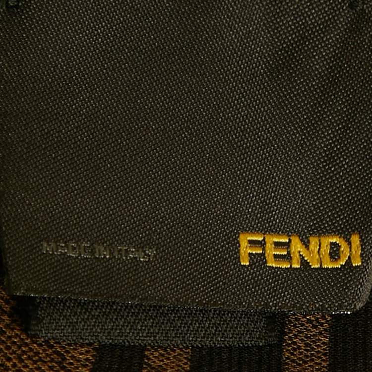 Pre Owned Fendi Brown Zucca Silk Layered Scarf 