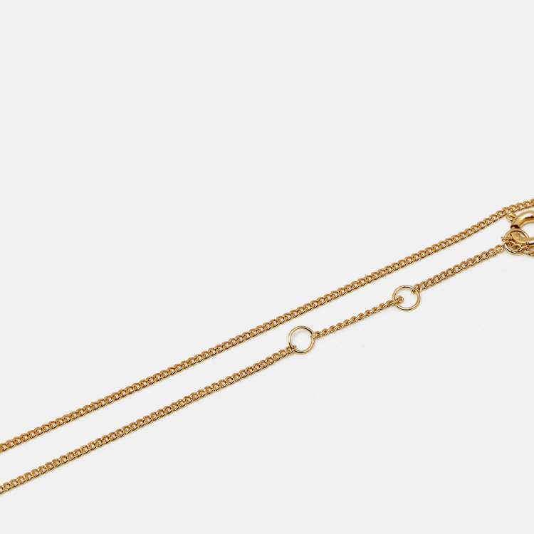 Pre Owned Fendi Karligraphy FF Gold Tone Necklace