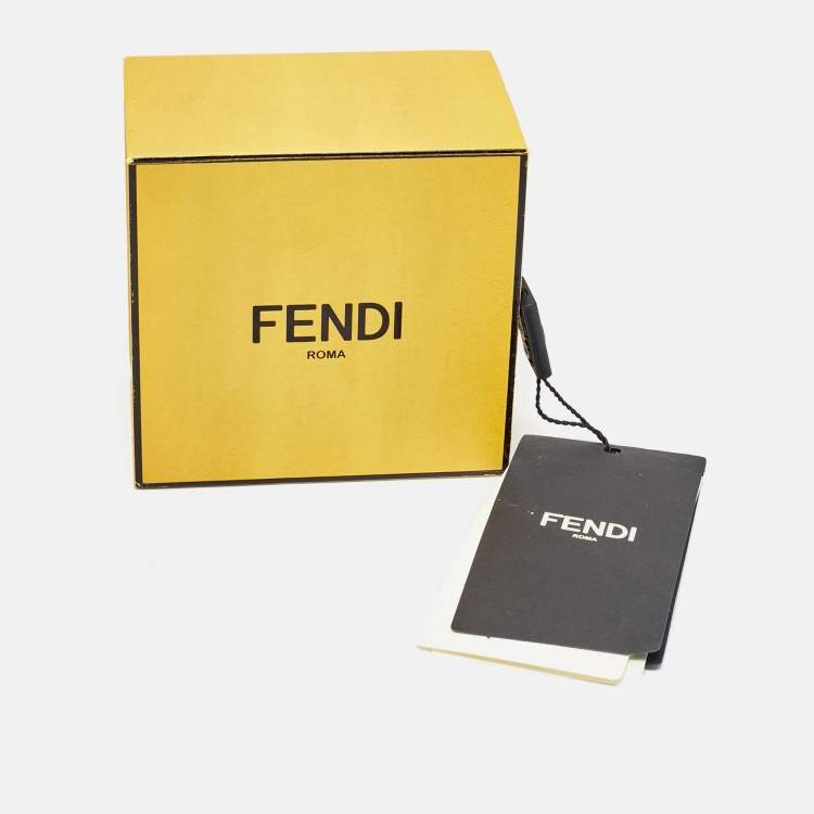 Pre Owned Fendi Karligraphy FF Gold Tone Necklace