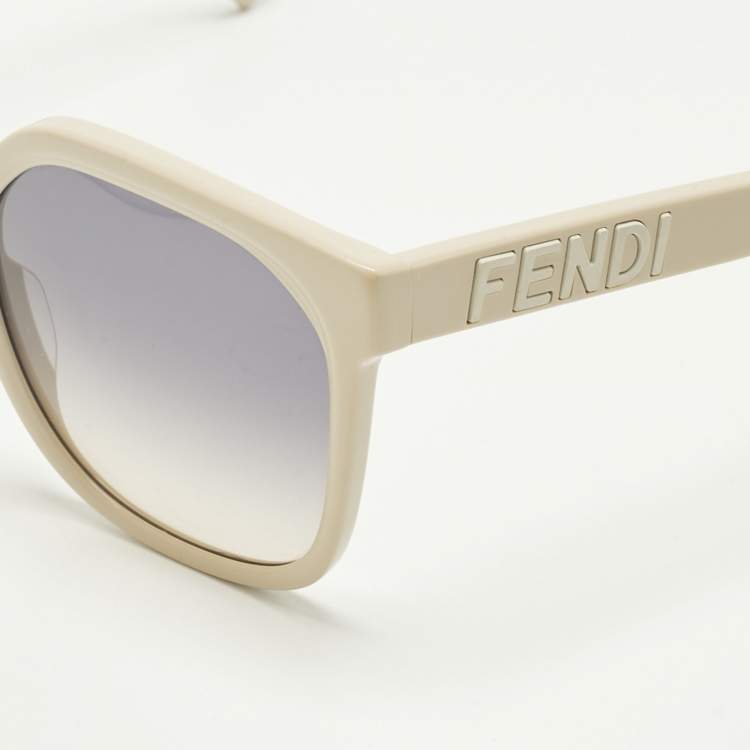 Pre Owned Fendi Ivory/Blue Gradient FF40007I Square Sunglasses