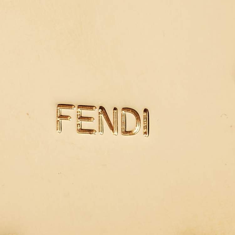 Pre Owned Fendi Resin Fox Fur Gold Tone Charm