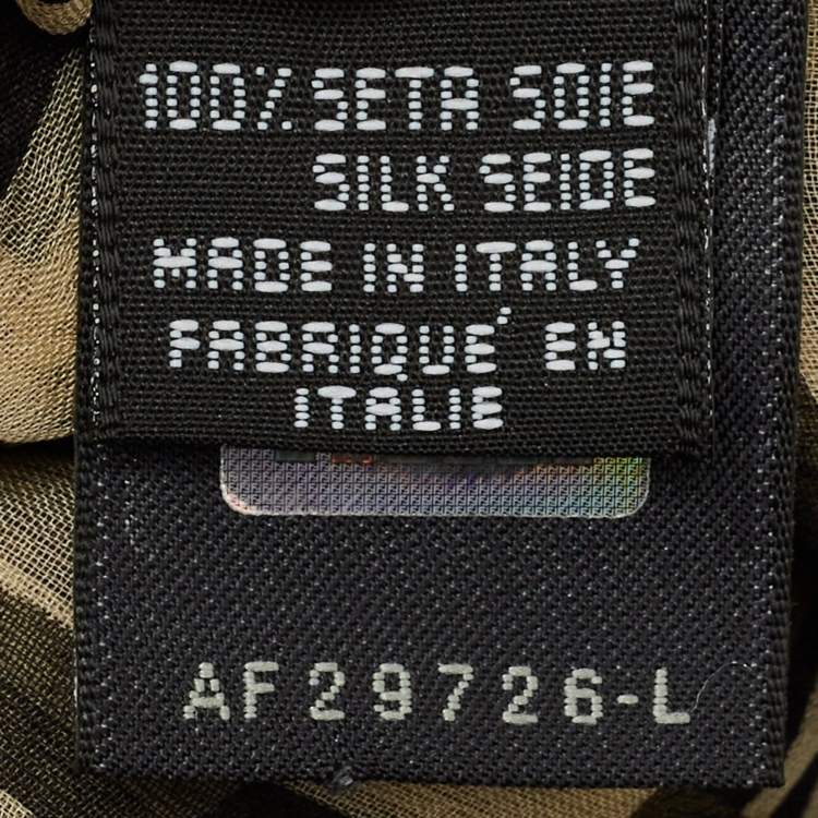 Pre Owned Fendi Brown Zucca & Leopard Print Silk Scarf