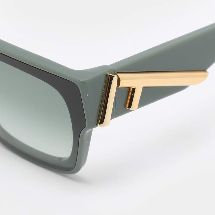 Pre Owned Fendi Green FE400991 Square Sunglasses