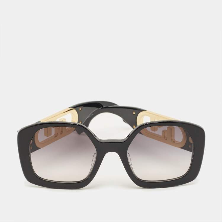 Pre Owned Fendi Black Gradient FE40048U Geometric Sunglasses