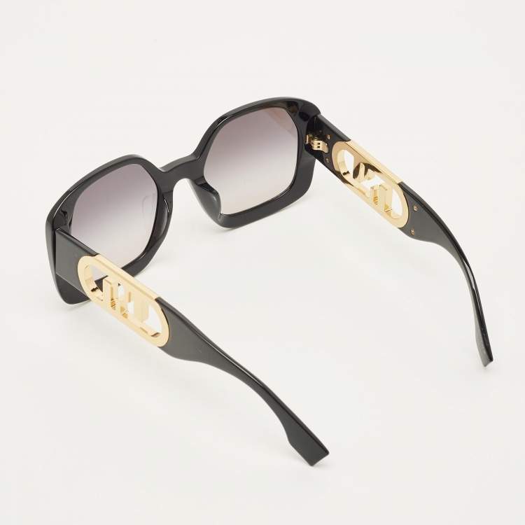 Pre Owned Fendi Black Gradient FE40048U Geometric Sunglasses