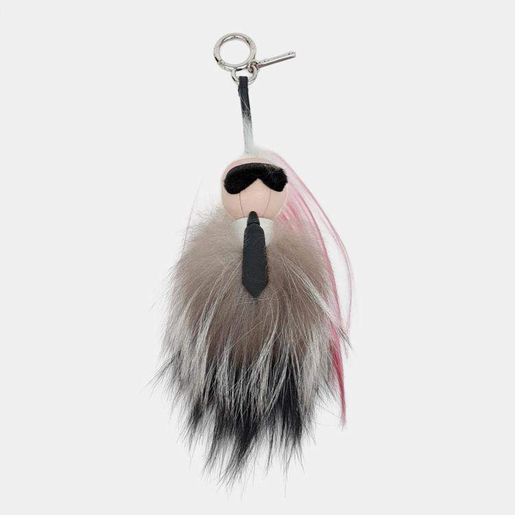 Pre Owned Fendi Karl Lagerfeld keychain and bag charm