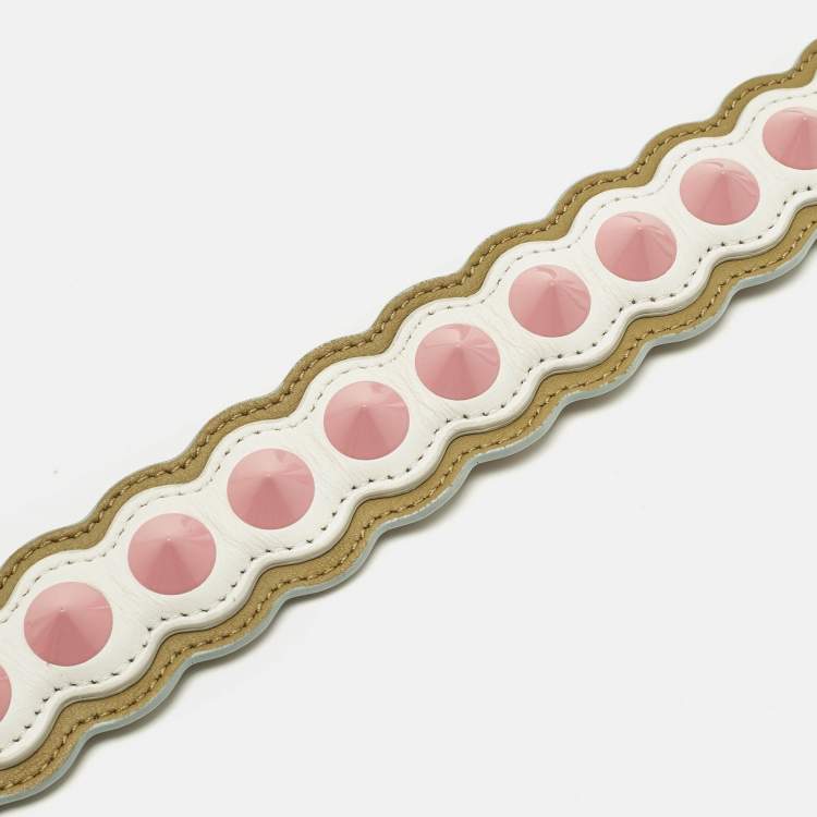 Pre Owned Fendi Studded Bag Shoulder Strap Multicolor Leather