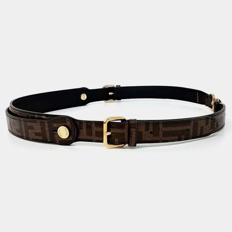 Pre Owned Fendi Brown Canvas Leather Strap You