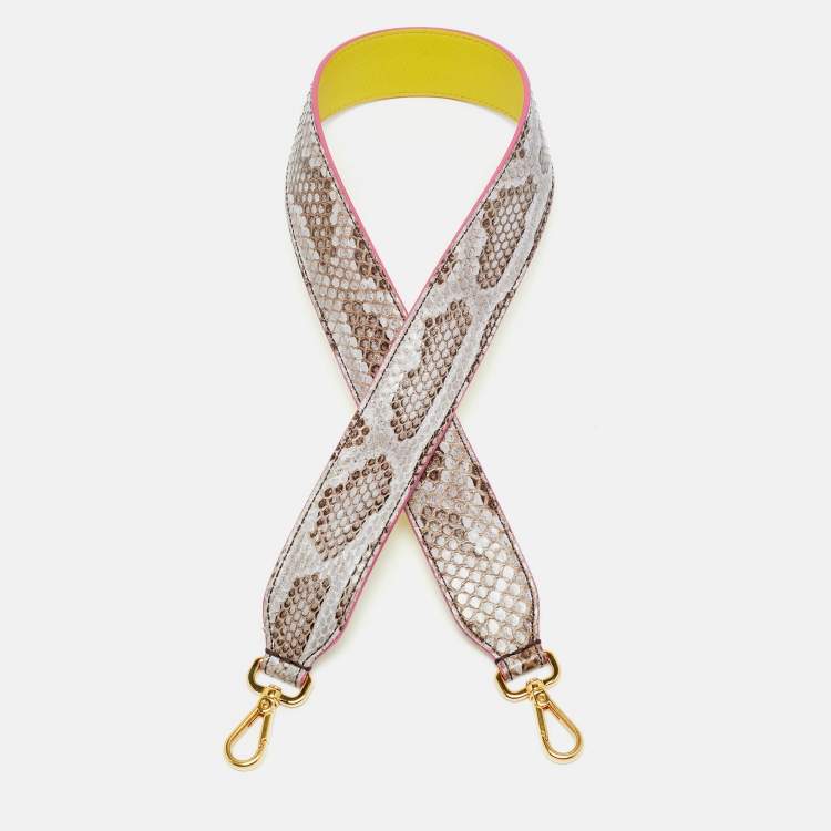 Pre Owned Fendi Strap You Shoulder Bag Strap Multicolor Python