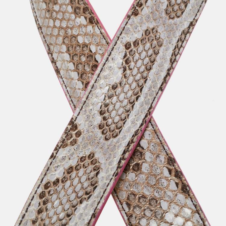 Pre Owned Fendi Strap You Shoulder Bag Strap Multicolor Python