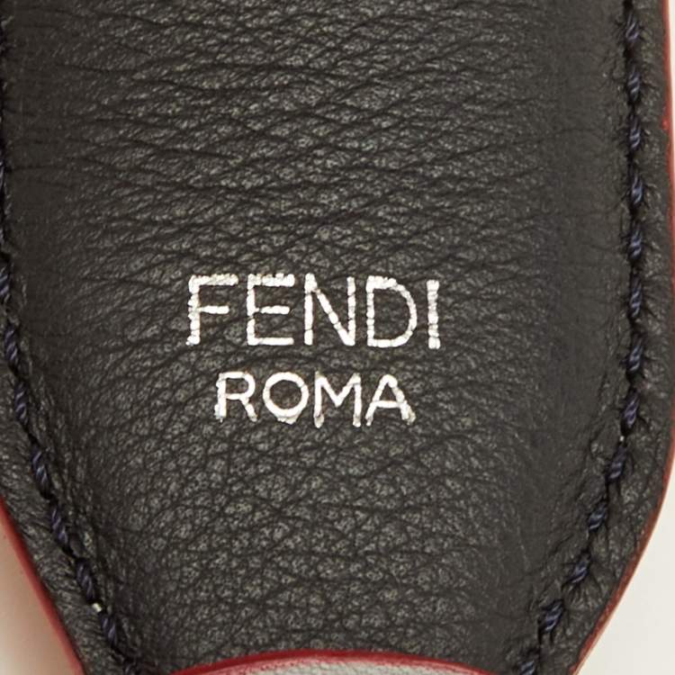 Pre Owned Fendi Multicolor Floral Applique Leather Shoulder Bag Strap