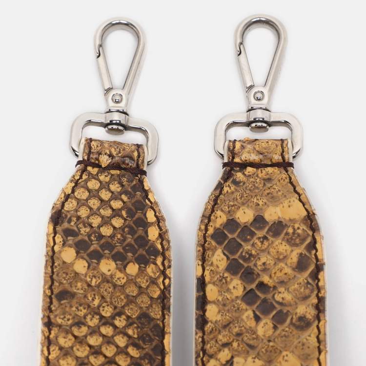 Pre Owned Fendi Strap You Bag Shoulder Strap Yellow Python Leather