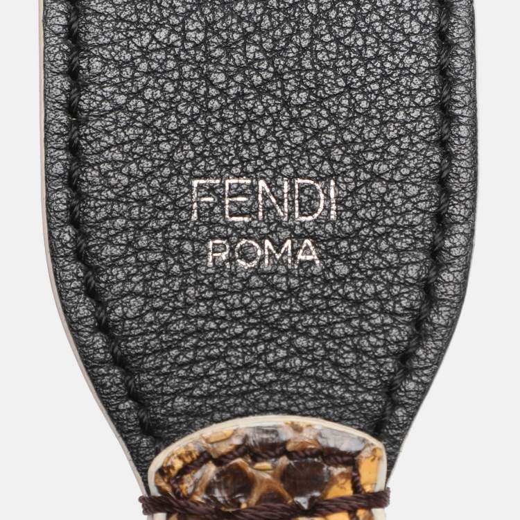 Pre Owned Fendi Strap You Bag Shoulder Strap Yellow Python Leather