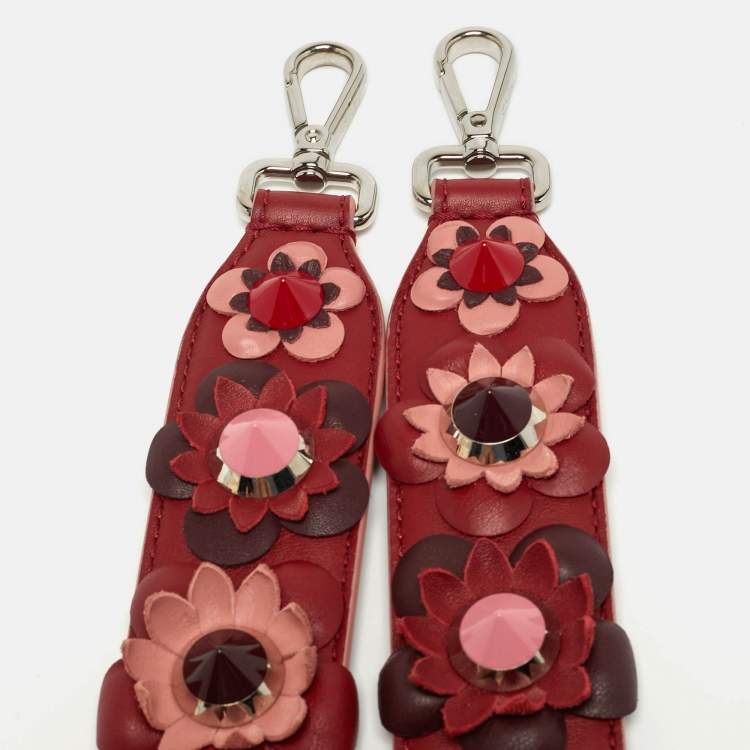 Pre Owned Fendi Flowerland Strap You Tricolor Leather Shoulder Bag Strap