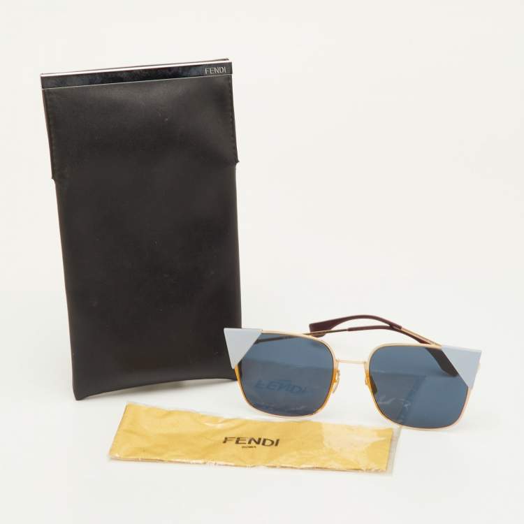 مملوكة مسبقًا Fendi Blue/Gold Tone FF0191S Cat Eye Sunglasses