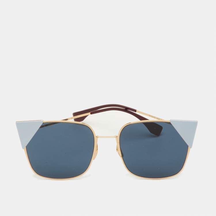 مملوكة مسبقًا Fendi Blue/Gold Tone FF0191S Cat Eye Sunglasses