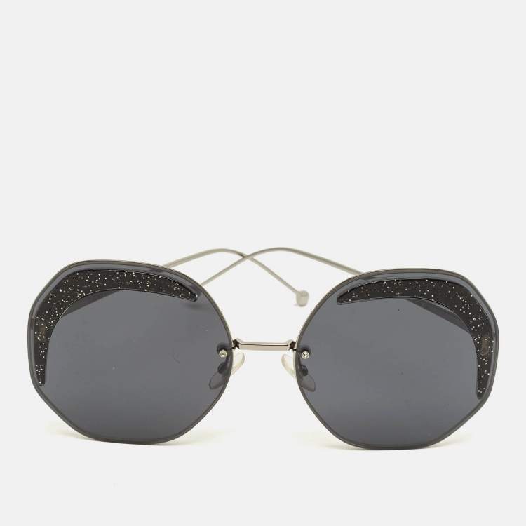 مملوكة مسبقًا Fendi Black FF 0358/S Rimless Round Sunglasses