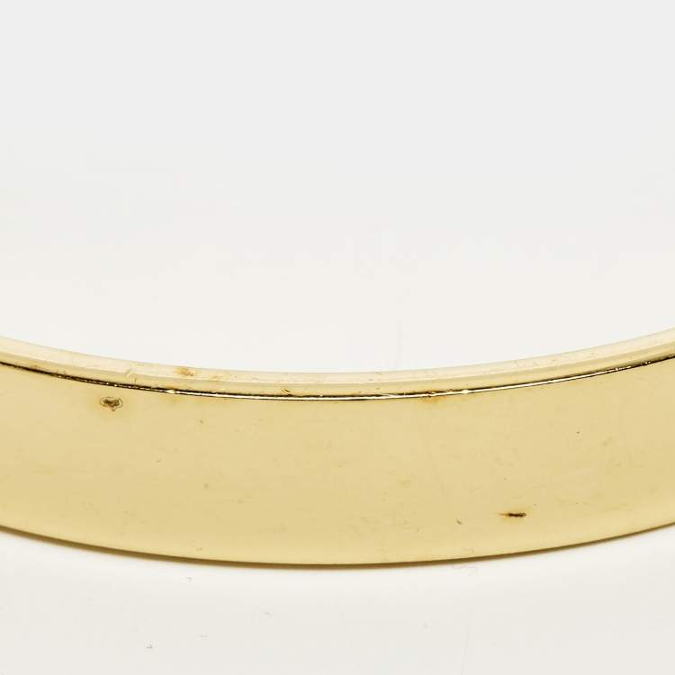 Pre Owned Fendi F is Fendi Crystals Gold Tone Bracelet M