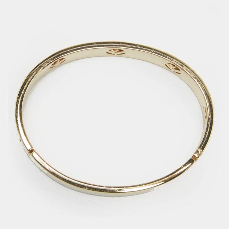 Pre Owned Fendi F is Fendi Crystals Gold Tone Bracelet M