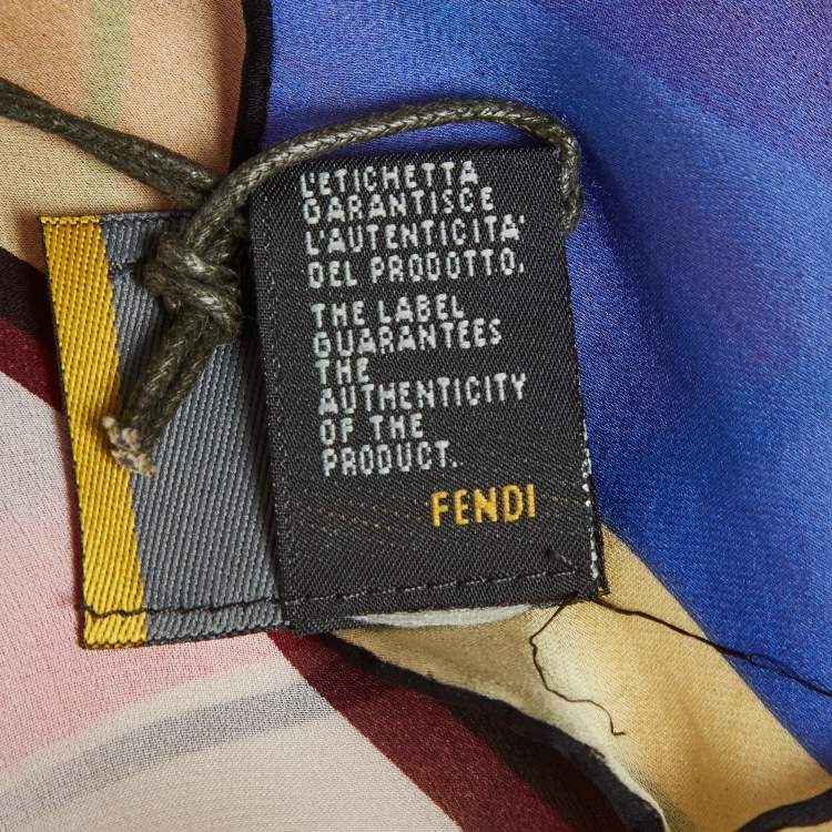 Pre Owned Fendi Multicolor Printed Silk Scarf 