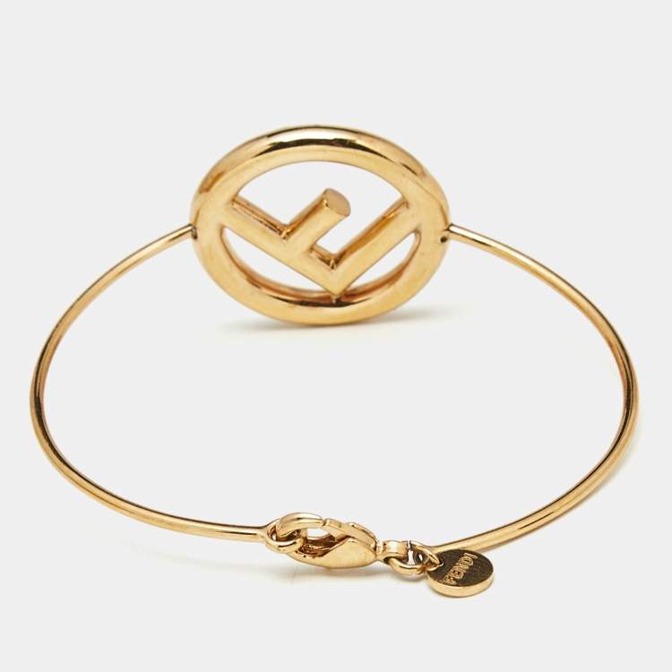 Pre Owned Fendi F is Fendi Gold Tone Bracelet S