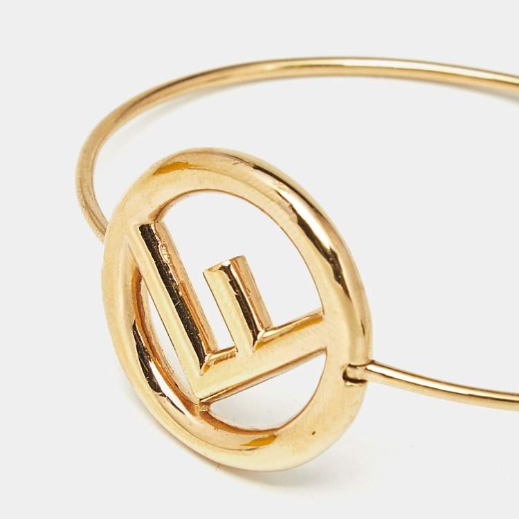 Pre Owned Fendi F is Fendi Gold Tone Bracelet S