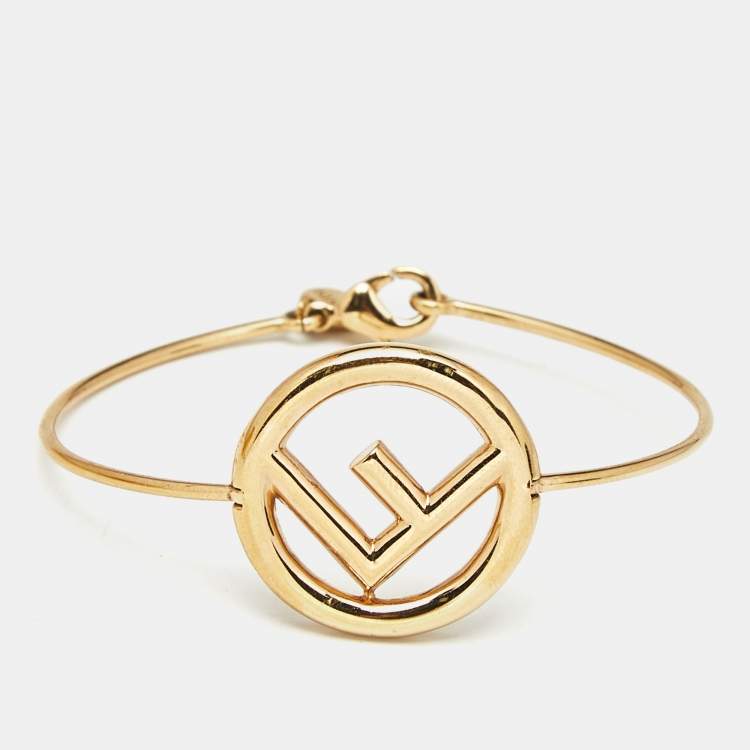 Pre Owned Fendi F is Fendi Gold Tone Bracelet S