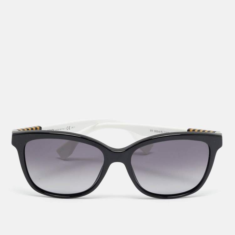 Pre Owned Fendi Black/White Gradient FF 0054/S Cat Eye Sunglasses