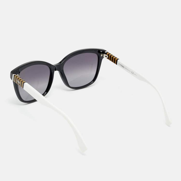 Pre Owned Fendi Black/White Gradient FF 0054/S Cat Eye Sunglasses
